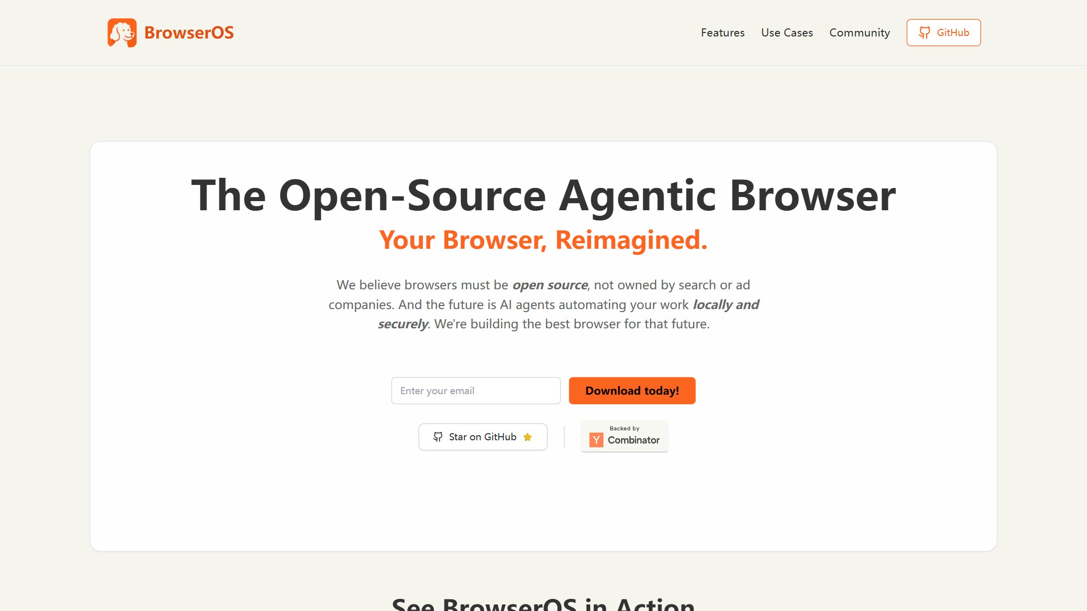 BrowserOS截图