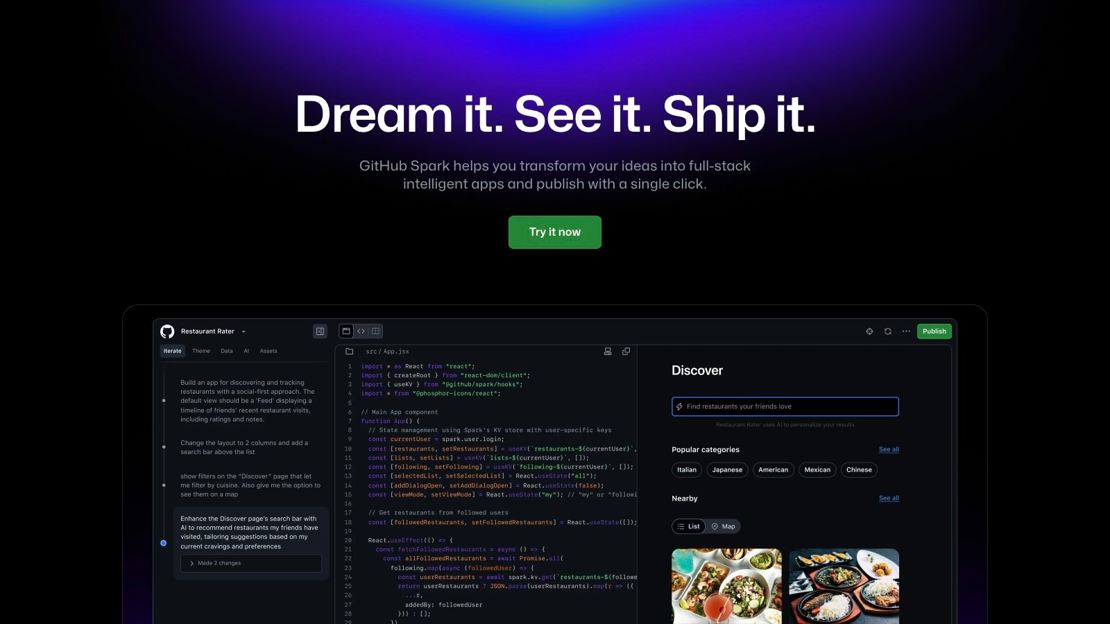 GitHub Spark截图