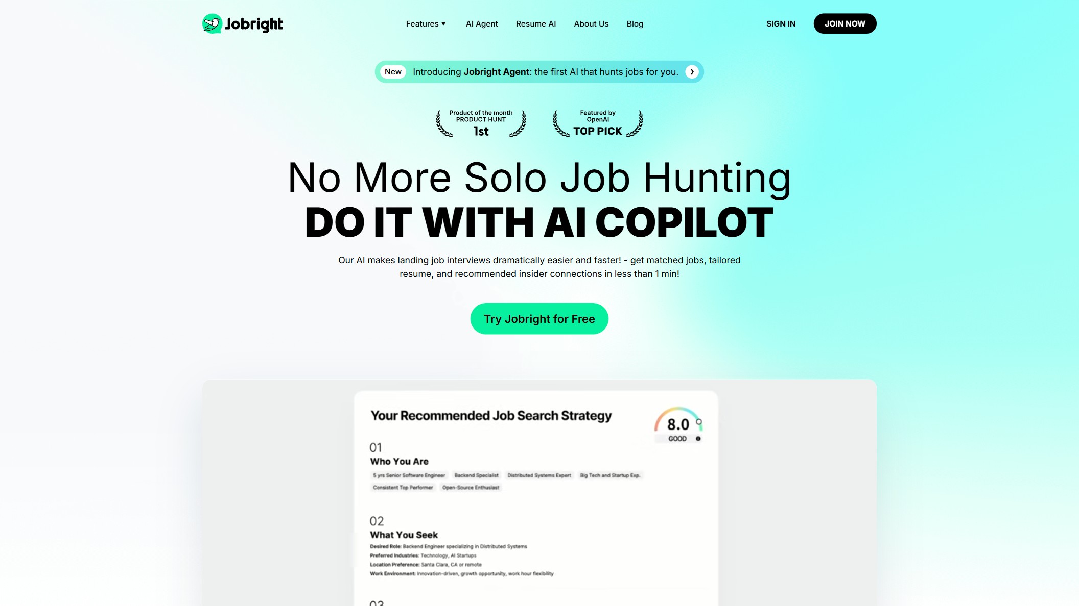 Jobright截图